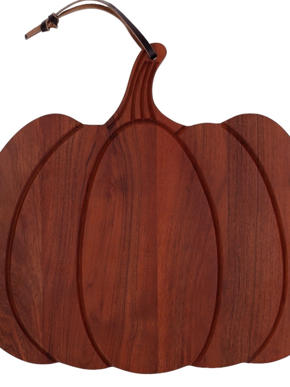 My Texas House Fall Wood Pumpkin-Shaped Serving Board, Brown, 12"x 13"